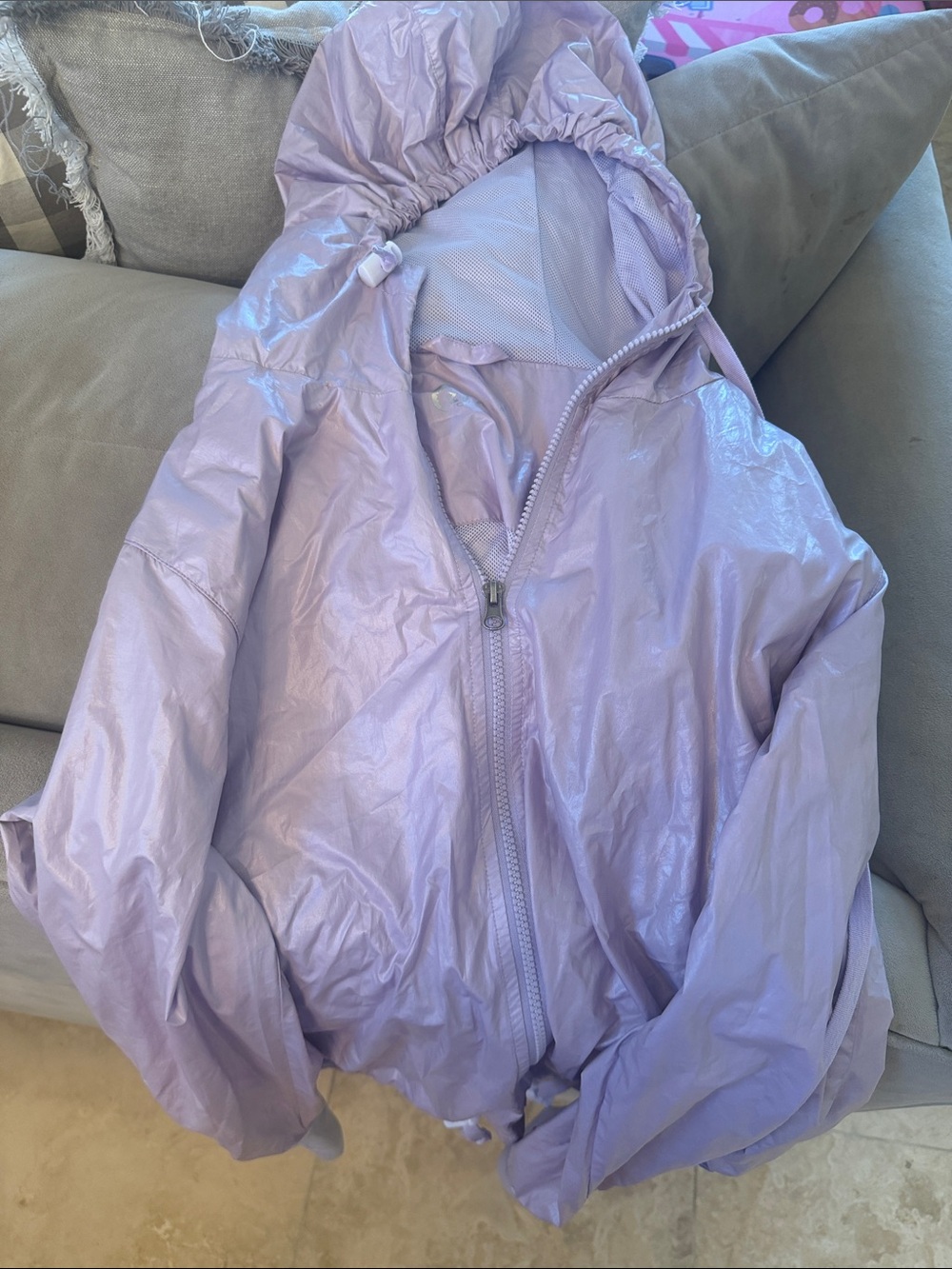 Lightweight Lavender Hooded Puffer Jacket